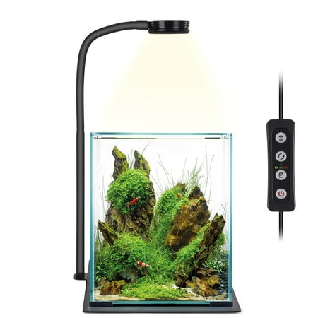 

Yekavo Aquarium Light Full Spectrum LED Fish Tank Grow Light with Timer 5W Plants Terrarium Light with Metal Stand for Betta Fish Bowl Reptile Terrarium Plant Landscape Tank Potted Plants