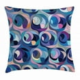 thumbnail image 1 of Abstract Throw Pillow Cushion Cover, Motley Retro Colored Curvy Shapes Continuous Funky Tiles as Uneven Circular Forms, Decorative Square Accent Pillow Case, 18 X 18 Inches, Multicolor, by Ambesonne, 1 of 2