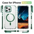 thumbnail image 2 of Decase for iPhone 16 Pro Max Case Compatible with Mag Safe,Military Grade Shockproof Heavy Duty Protective Adjustable Kickstand Ultra Clear Magnetic Phone Case for iPhone 16 Pro Max,Green, 2 of 9