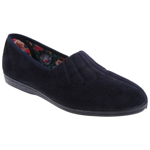 Sleepers Pantoufles à Coupe Grand pour Femmes à Surpiqûres en Éventail