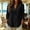 Black, variant on Cotton Linen Tops for Women Lapel Collar V Neck 3/4 Sleeve Shirts Summer Casual Loose Fit Lightweight Gauze Blouses