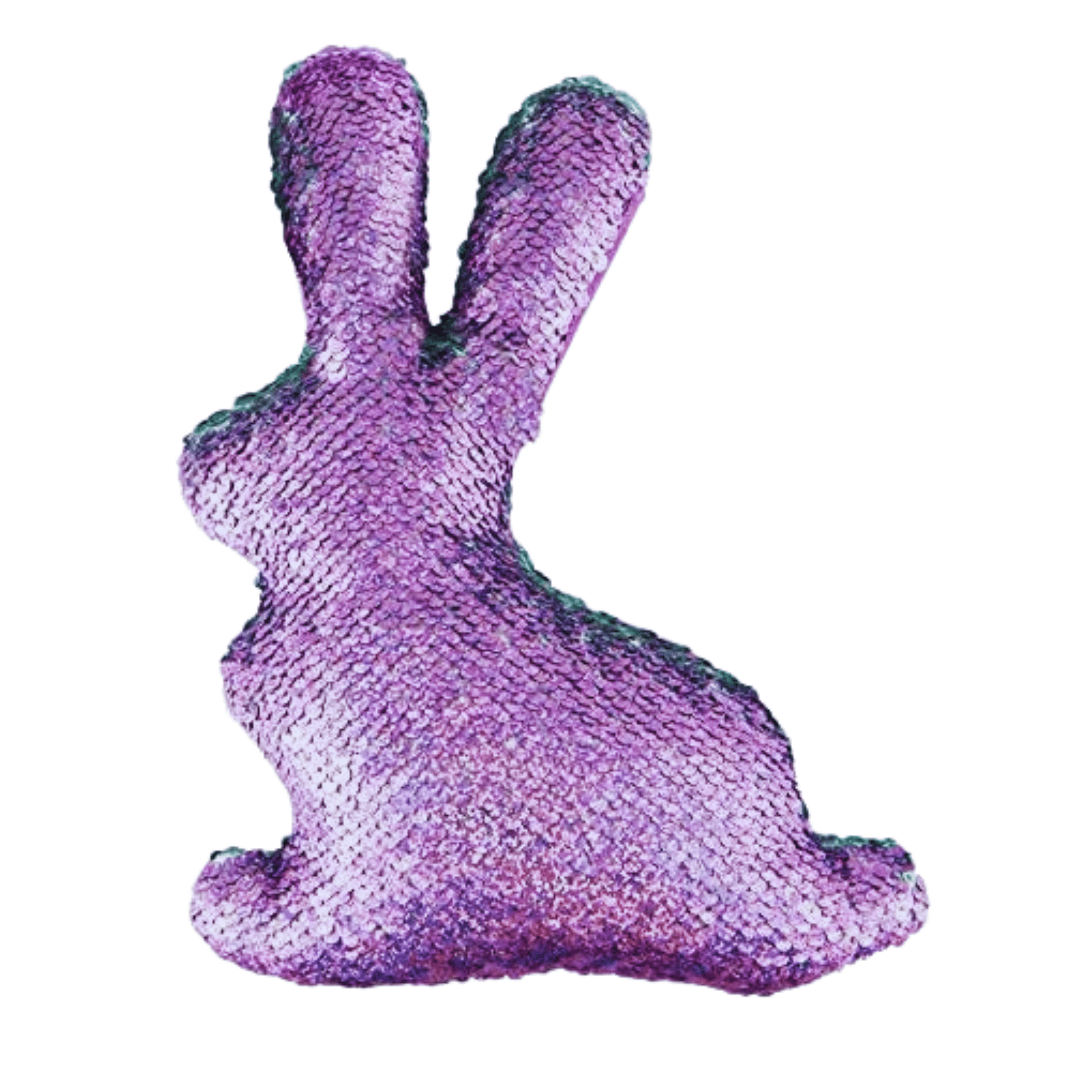 FSSTAM Magic Sequin Bunny Decorative Plush 8 inch, Holographic Purple ...