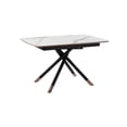thumbnail image 3 of Benjara Lina 51-67" Extendable Dining Table- Gray Ceramic & Walnut Wood Top, 3 of 6
