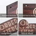 thumbnail image 6 of 2 Sets Order Here Signs Coffee Hanging Sign Plaque Rectangle Ordering Area Sign Rustic Wood Hanging Sign Bracket for Resturant Coffee Shop Tavern Decoration 11.8x5.9inch, 6 of 9
