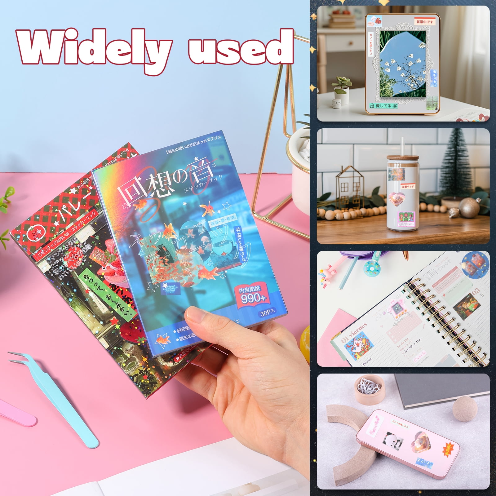 75 Sheets Japanese Sticker Book for Scrapbooking & Journaling – Heisei Retro Manga Style Korean Stickers for DIY Crafts, Aesthetic Decoration Junk Journal Gifts & Kawaii Sticker Book for Adults