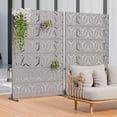 thumbnail image 2 of MAYEERTY 2-Piece Outdoor Metal Privacy Screen 6ft × 4ft Gray, 6-Panel Geometric Y-Pattern Decorative Screen for Garden, 2 of 6