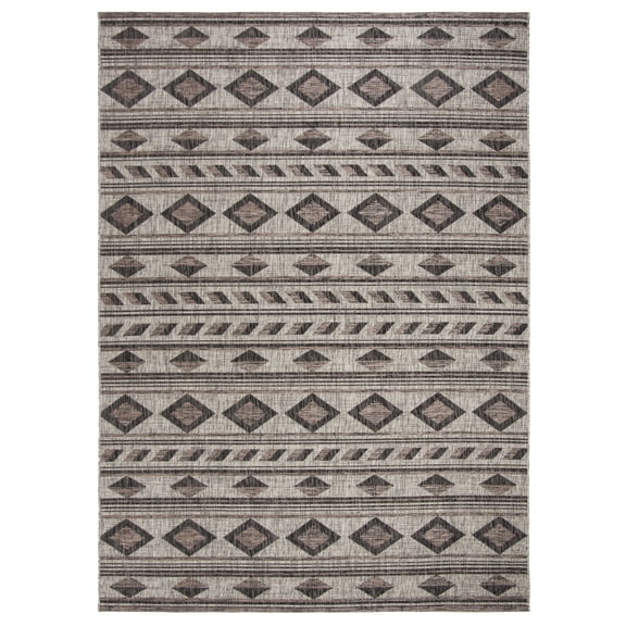 Safavieh Courtyard Allycia Geometric Indoor/Outdoor Area Rug, Gray/Black, 8' x 10'