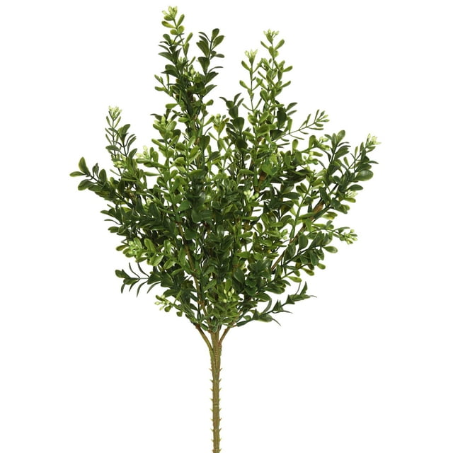 Conjunto de 3 Arbustos Artificiales de Buxo Verde de 18 cm para Hogar u Oficina