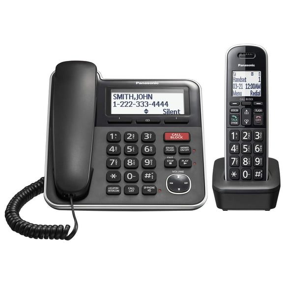 Sistema telefónico con cable/inalámbrico Panasonic KX-TGB850B - Negro