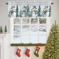 thumbnail image 4 of Winter Snowman Valances for Windows, 54 x 18in, Christmas Tree Snowflakes Xmas Rod Pocket Kitchen Valance Curtain Light Filtering Window Treatments for Living Room Bedroom, 1 Panel, 4 of 7