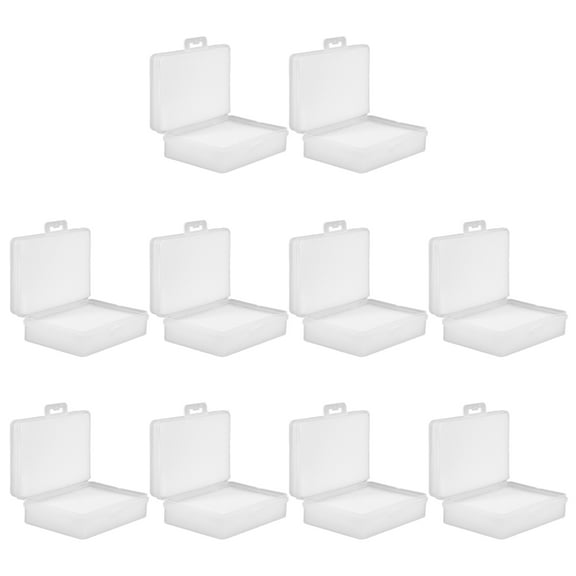 WHAMVOX 10pcs Small Plastic Storage Box With Sponge Insert Organizer For Makeup Sponges, Electronic Parts Travel Essentials Easy Access