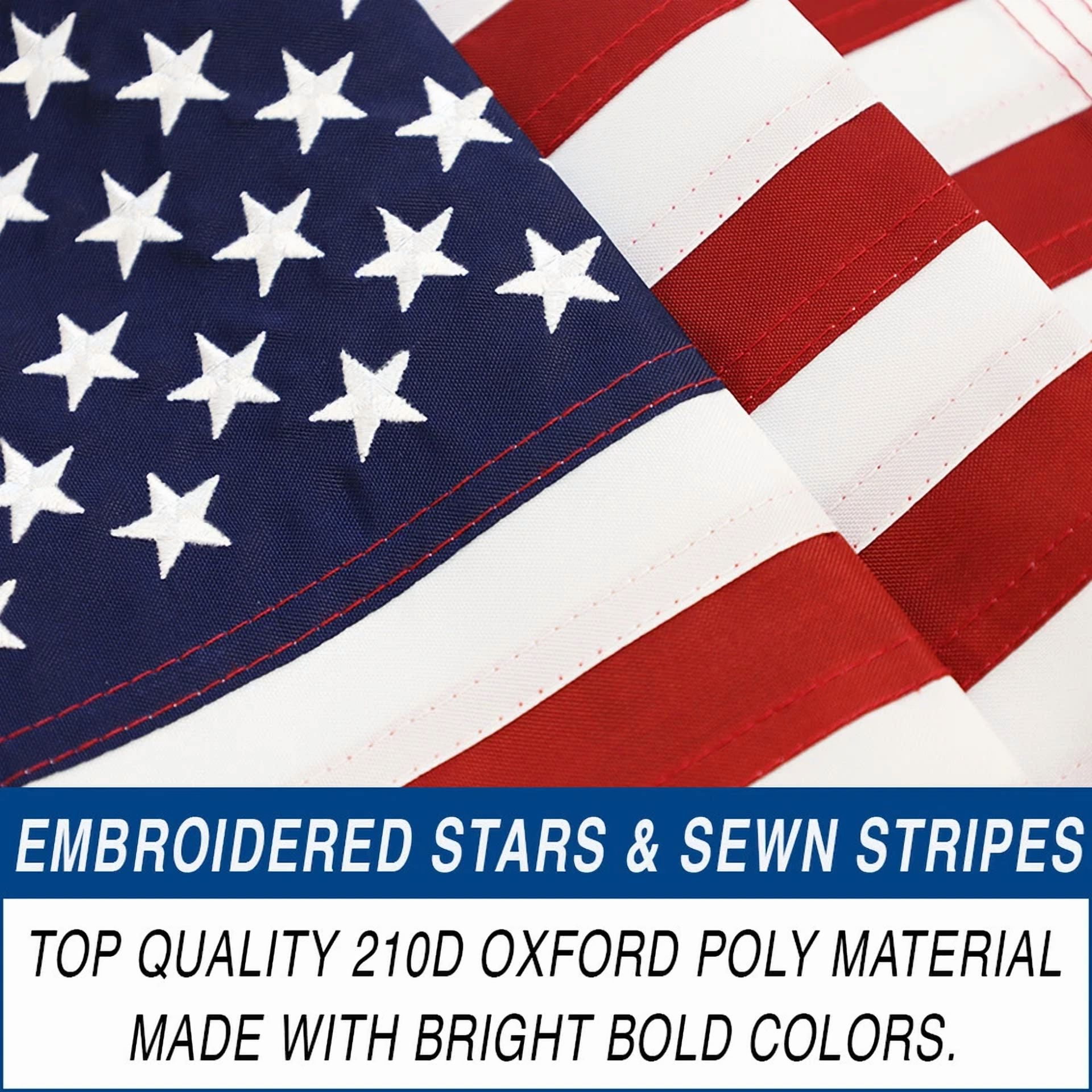 CIRCLE- Embroidered American Flag 12X18In Embroidered Usa Flag