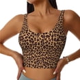 thumbnail image 2 of Picia Leopard Printed Sports Bra for Women,Padded Strappy Sports Bras Medium Support Yoga Bra with Removable Cups,Running Yoga Bra-, 2 of 9
