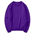 thumbnail image 6 of Solid Crewneck Sweatshirts Women Long Sleeve No Hood Oversized Casual Pullover Winter Clothes Purple S, 6 of 7