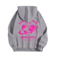 thumbnail image 4 of Pullover Sweaters for Women Work Winter Relaxed Fit Hooded Long Sleeve Bubble Drop Shoulder with Pocket Graphiprint Leisure Cotton Hoodies Sweatshirts(Grey,S), 4 of 4