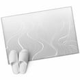 thumbnail image 2 of 2x3 Door Mat Rug, Grey Geometric Non-Skid Rubber Backing Large Rectangle Rugs - Living Room Bedroom Home Office, Modern White Stripe Abstract Distortion Art Indoor Floor Mat Carpets Washable Rug, 2 of 9