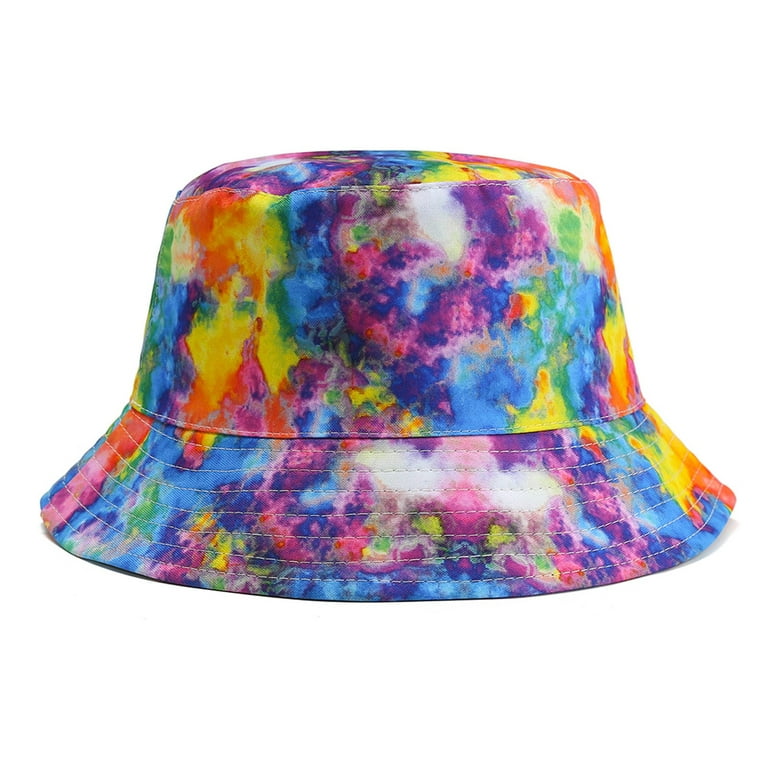 Surf Hats for Men with Strap Women Fashion Fisherman Hat Double-sided Sun  Hat Tie Print Hat Coneflower Blue 