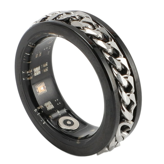 Smart Ring Health Tracker, 360 Rotation IP68 Water Resistant Activity Monitoring Health Tracker Ring for Sports 10 Inner Diameter 19.8mm/0.77in,11 Inner Diameter