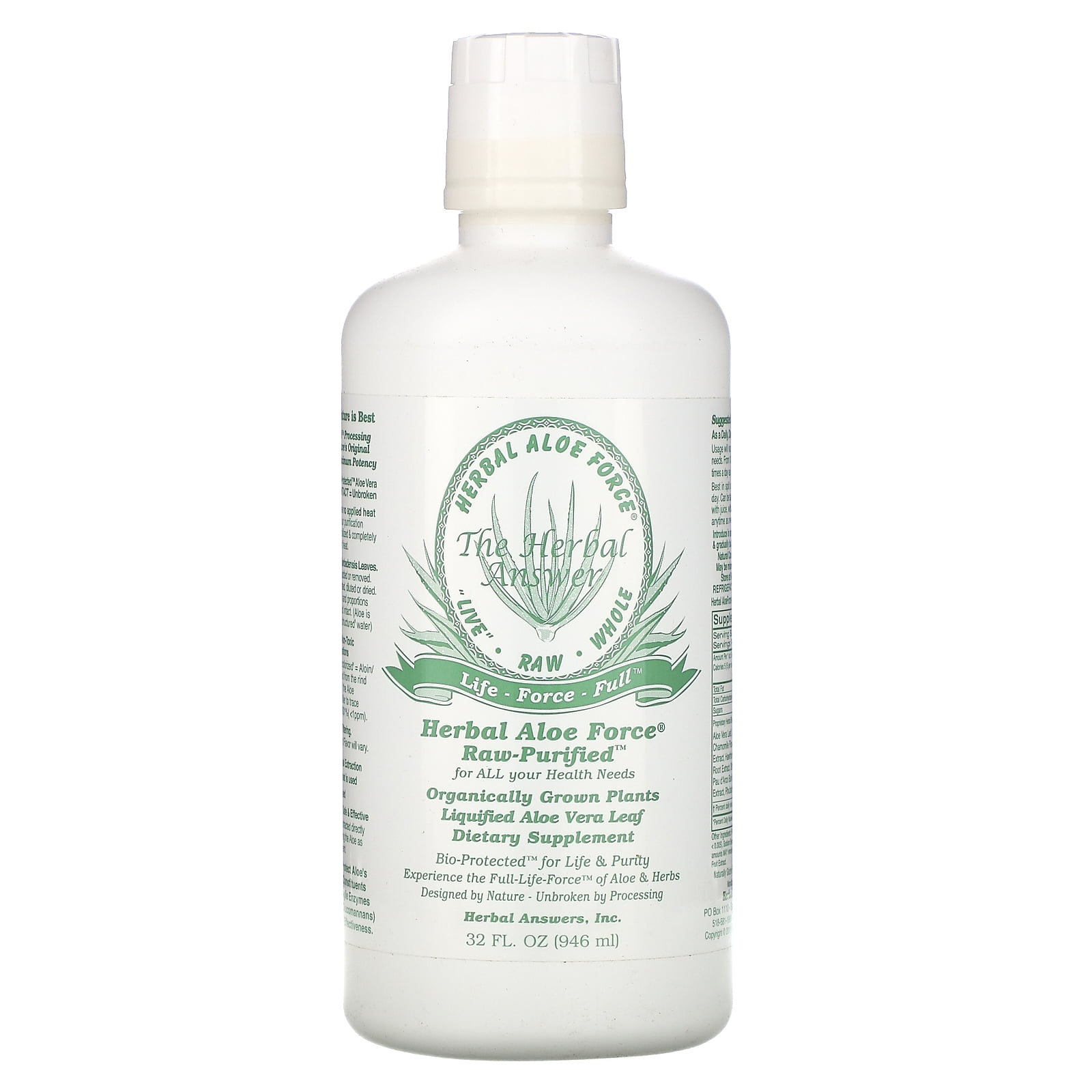 Herbal Answers Herbal Aloe Force, Raw Purified, 32 fl oz ... Herbal Answers Herbal Aloe Force, Raw Purified, 32 fl oz ...