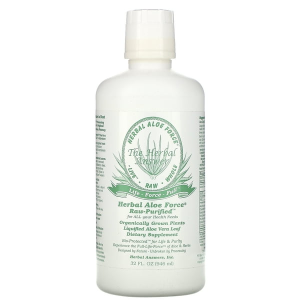 Herbal Answers Herbal Aloe Force, Raw Purified, 32 fl oz (946 ml