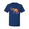 thumbnail image 2 of Wild Bobby, Colorful Walking Good Luck Elephant Animal Lover Men's Graphic T-Shirt, Royal, 4XL, 2 of 3