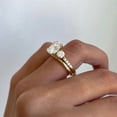 thumbnail image 3 of Exquisite Gold Color Square Round Rings for Women White Stone Rings Set Jewelry Party Gift, 3 of 3