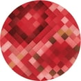 thumbnail image 1 of Ahgly Company Indoor Square Patterned Shocking Orange Area Rugs, 3' Square, 1 of 6