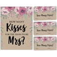 thumbnail image 3 of Inkdotpot 1 Sign + 30 Cards How Many Kisses For The Soon To Be Mrs White Rustic Kraft Floral Bridal Shower Game, 3 of 4