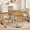 Brown, variant on Harper & Bright Designs Breakfast Small Dining Table Set for 2, 3 Pieces Folding Round Table Set with Drop Leaf and 2 Upholstered Chairs for Small Place, Light Brown