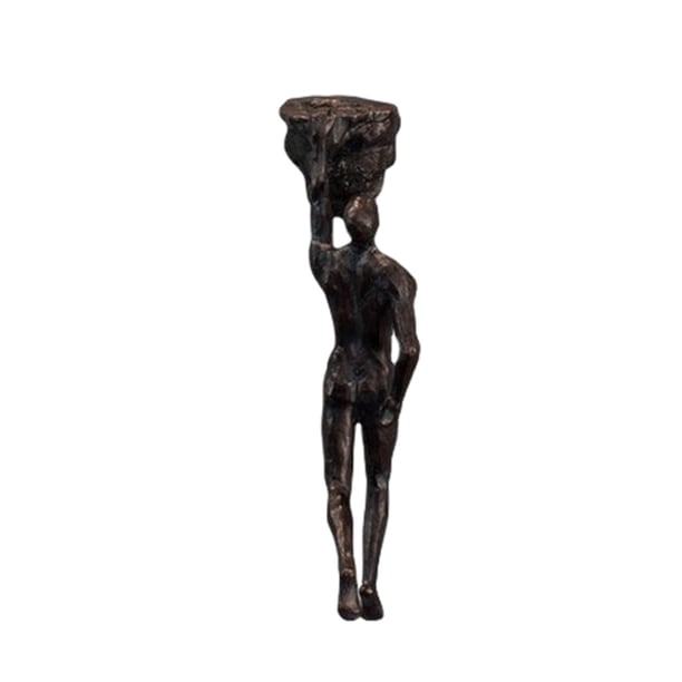 Inteprter La pared del hombre que sube de la mano de obra artística esculpe la estatua hecha a mano con la opción del regalo de la precisión Decoración del hogar Negro antiguo tipo 5