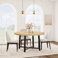 thumbnail image 2 of QinaQin 47 Inch Round Dining Table for 4, Wooden Circle Table with Metal Frame for Kitchen or Apartment, 2 of 12