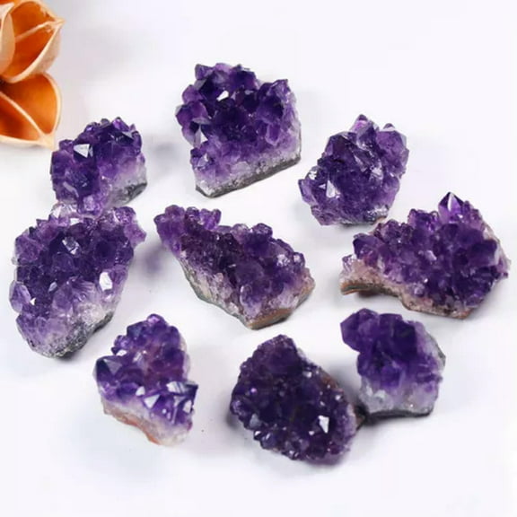 EOEMY Natural Amethyst Quartz Crystal Cluster Chakra Mineral Stone Druzy Geode Healing-Approx 40-50G