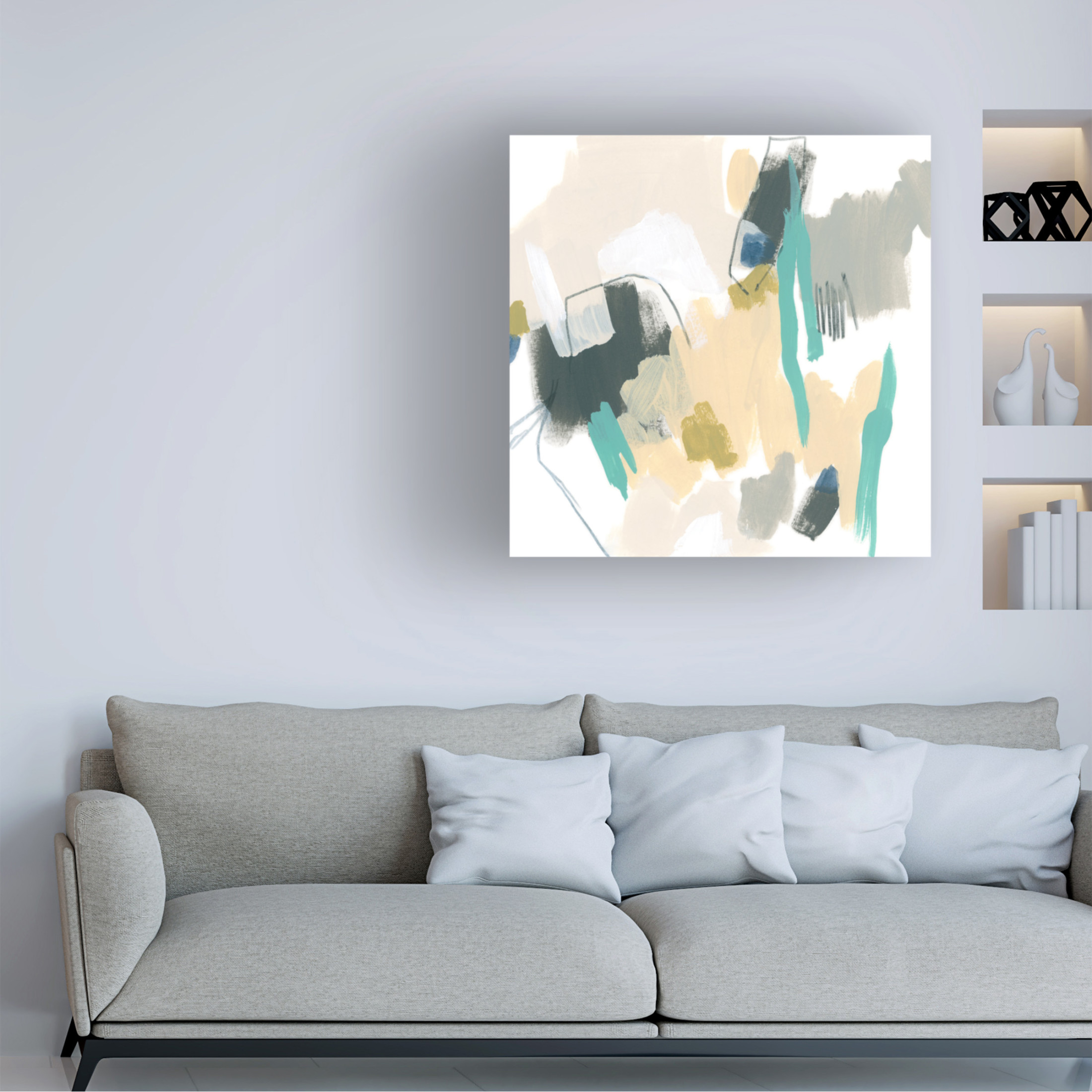 Canvas Wall Art - June Erica Vess 'Strike Reflection I' Wall Art for Living Room, Bedroom, or Office Décor by Trademark Fine Art - 24 x 24 Inches