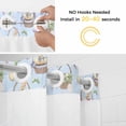 thumbnail image 2 of Easter Rabbit No Hooks Shower Curtain with Snap-in Liner Spring Colorful Eggs Bowknots Blue Background Shower Curtains for Bathroom, Waterproof, Easy Install, Washable 72"x84", 2 of 9