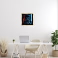 thumbnail image 3 of Stupell Industries Sci-Fi Cat with Glowing Saber Fantasy & Sci-Fi Painting Gold Floater Framed Canvas Art Print Wall Art, 18 x 18, 3 of 10