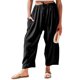 thumbnail image 3 of Pantalones Palazzo Harem Informales Holgados con Cordón para Mujer, para Verano, Playa, Viajes, Vacaciones, con Bolsillos. Negro L, 3 of 6