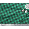 thumbnail image 3 of Soimoi Green Cotton Voile Fabric Diagonal Check Printed Fabric 1 Yard 42 Inch Wide, 3 of 3