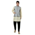 thumbnail image 2 of Sonakshi Fashion Men's Brocade Waistcoat Bandhgala Festive Jacquard Nehru Jacket, Color: Gray, Size: 36, 2 of 6