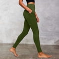 thumbnail image 2 of TGPMGRZ High Waisted Leggings with Pockets for Women Elastic Waisted Solid Yoga Pants Leggings Tight Petites Comfort Green Size XXL, 2 of 6