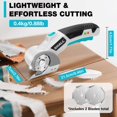 thumbnail image 4 of SHALL 4V Cordless Electric Scissors, Rechargeable Cardboard Cutter Rotary Electric Box Cutter w/Safety Lock, LED Light &, 4 of 7