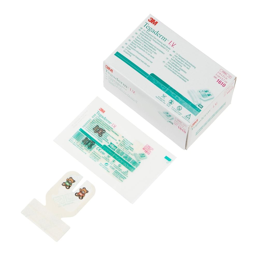 Tegaderm 1610 IV Transparent Film Dressing with Border, Box of 100