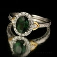 thumbnail image 3 of Antique 1 Carat Emerald and Diamond Engagement Ring in White Gold, 3 of 3