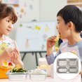 thumbnail image 4 of 1 Pce Assiette Compartimentée en Acier Inoxydable Rectangulaire 4 Sections Plateau de Service pour Aliments, 4 of 9