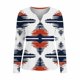 thumbnail image 2 of TaTaai Western Print T-Shirt Lightweight Soft Women's Fashion Casual Round Neck Long Sleeve Button Detail Retro Loose Spring Daily Wear Top Gift, 2 of 5