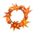 thumbnail image 1 of 1Pcs 4 inch Halloween Candle Ring- Artificial Maple Pumpkin Candle Ring， for Pillar Candle Holder Rustic Wedding Centerpiece Halloween Holiday Home Tabletop Decoration, 1 of 8