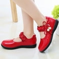 thumbnail image 6 of AJTQTH Girl Faux Leather Shoes Pearls Pendant Slip On Princess Shoes Lace Bows Thick Soled Shoes Cute Mary Jane Shoes Dress Shoes Red 26, 6 of 6