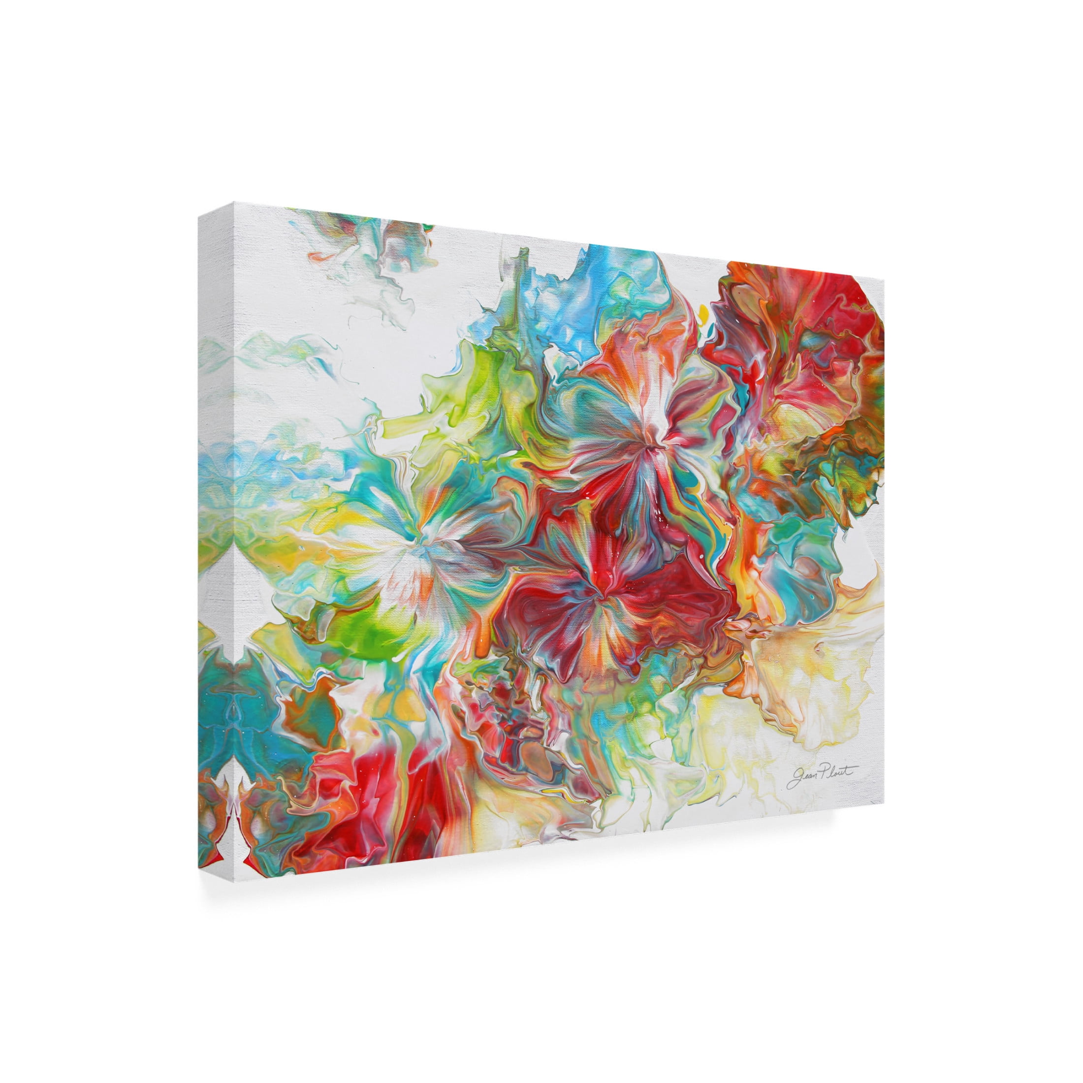 Canvas Wall Art - Jean Plout 'Abstract Pouring U' Wall Art for Living Room, Bedroom, or Office Décor by Trademark Fine Art - 19 x 14 Inches
