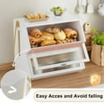 thumbnail image 5 of Double Layer Bread Box for Kitchen Countertop, Large Bamboo Bread Storage Container for Homemade Bread, Farmhouse Bread Holder for Kitchen Counter Cabinet, Pantry, (White, Extra Large), 5 of 16