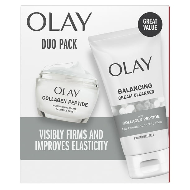Crema equilibradora de péptidos de colágeno Olay Duo Pack