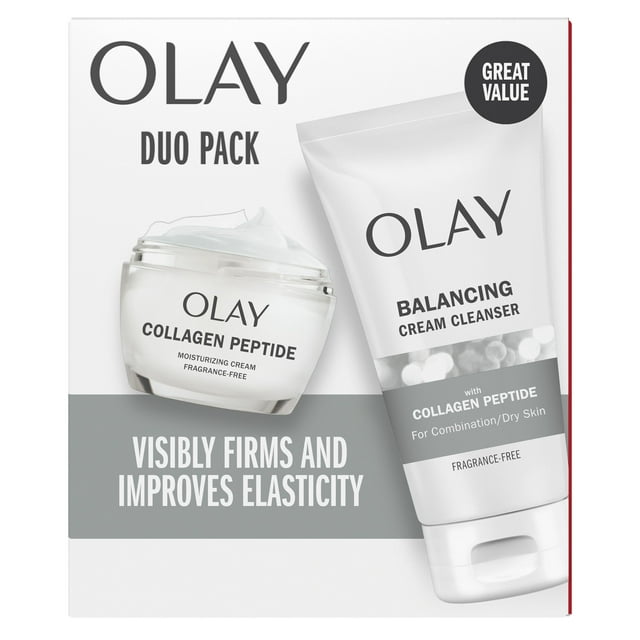 Crema equilibradora de péptidos de colágeno Olay Duo Pack